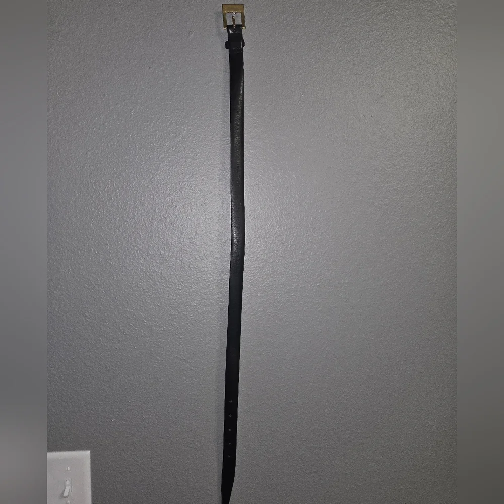 Vintage Calvin Klein Full Grain Black Leather Belt Size Medium